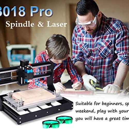 Upgrade 3000MW Laser Engraver CNC 3018 Pro Router Kit Engraving Ma...