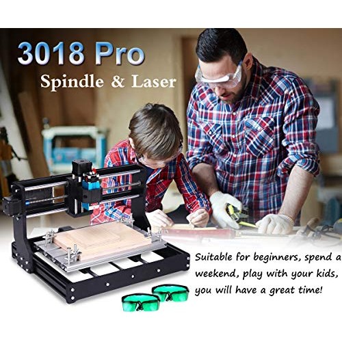 Upgrade 3000MW Laser Engraver CNC 3018 Pro Router Kit Engraving Ma...