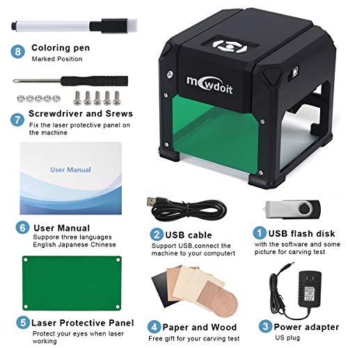 Upgrade 3000mW Laser Engraving Machine, Mcwdoit Desktop Laser Engr...
