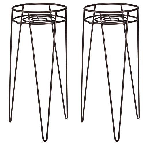 mDesign Midcentury Modern Flower, Plant, and Succulent Stand Minim...