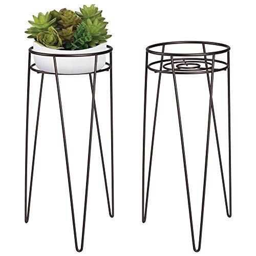 mDesign Midcentury Modern Flower, Plant, and Succulent Stand Minim...