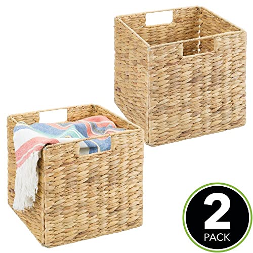 mDesign Woven Hyacinth Durable Closet Storage Organizer Basket Bin...