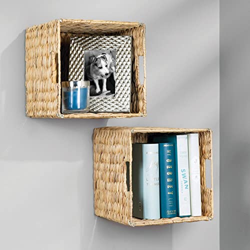mDesign Woven Hyacinth Durable Closet Storage Organizer Basket Bin...
