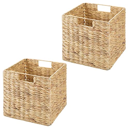 mDesign Woven Hyacinth Durable Closet Storage Organizer Basket Bin...
