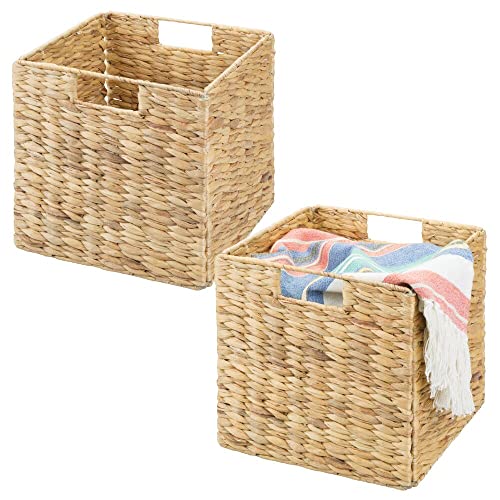 mDesign Woven Hyacinth Durable Closet Storage Organizer Basket Bin...