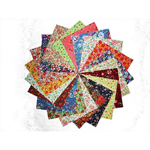 160 2.5 Among the Flowers Quilting Fabric Charm Pack- 20 DIFFEREN...