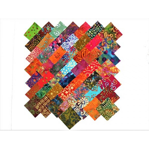 50 10 Layer Cake Batiks Quilt Fabric Squares- 50 Different COORS ...