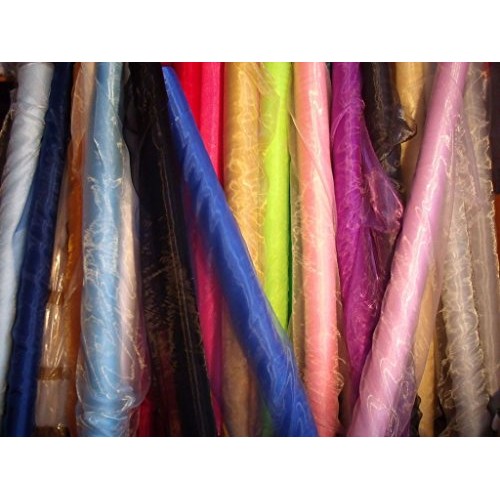 mds Pack of 10 Yard Bridal Solid Sheer Organza Fabric Bolt for Wed...