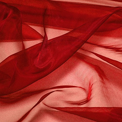mds Pack of 5 Yard Bridal Solid Sheer Organza Fabric Bolt for Wedd...
