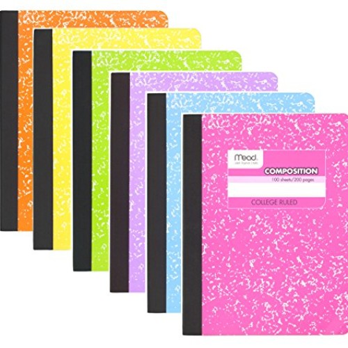 Mead Composition Book, 6 Pack of Cute Notebooks, College Ruled pap...
