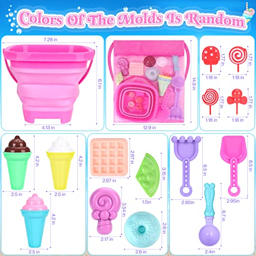 Collapsible Beach Toys Set for Kids Toddlers Girls, Collapsible Sa...