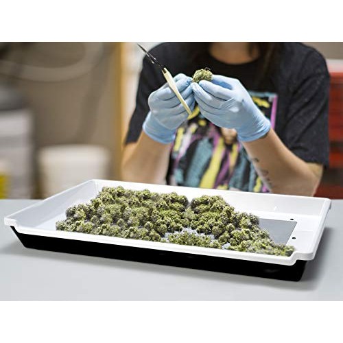 Trimming Tray, Double Plastic Bud Trim Tray with 150 Micron Fine M...