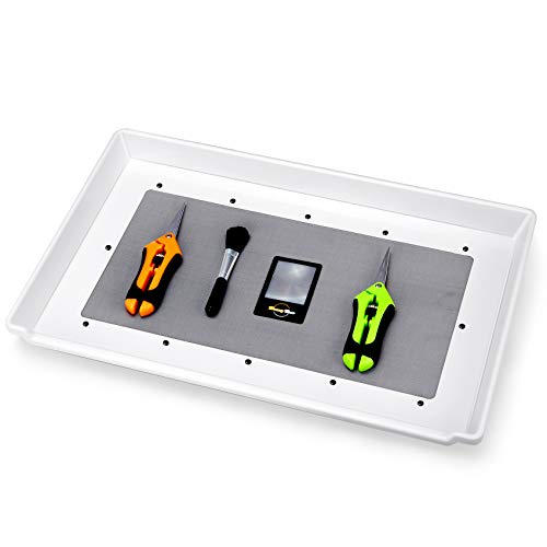 Trimming Tray, Double Plastic Bud Trim Tray with 150 Micron Fine M...