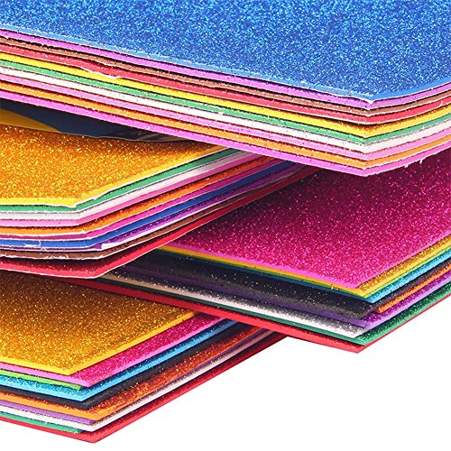 MeCamping A4 Glitter EVA Sponge Paper Foam Sheet Faux Vinyl Leathe...