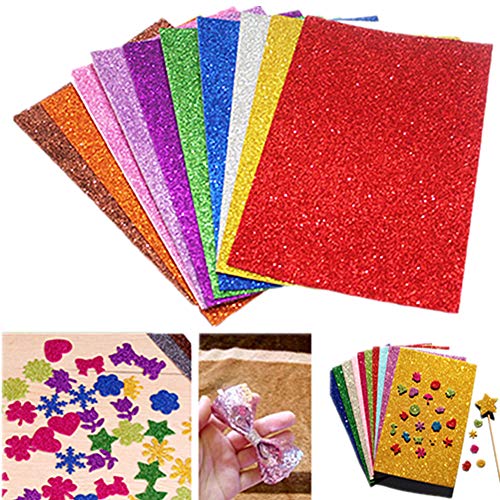 MeCamping A4 Glitter EVA Sponge Paper Foam Sheet Faux Vinyl Leathe...