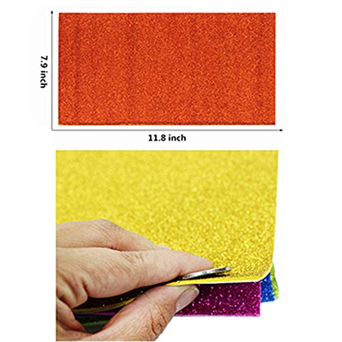 MeCamping A4 Glitter EVA Sponge Paper Foam Sheet Faux Vinyl Leathe...