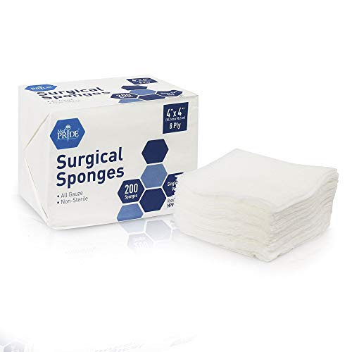 Medpride Surgical Sponges 200 Pack –Gauze Pads Non sterile -First ...