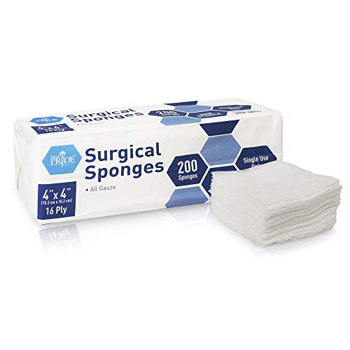 Medpride Surgical Sponges 200 Pack –Gauze Pads Non sterile -First ...