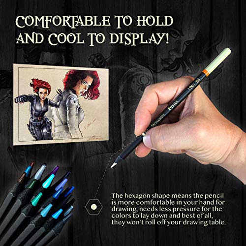 Black Widow Monarch Colored Pencils For Adults - 48 Coloring Penci...