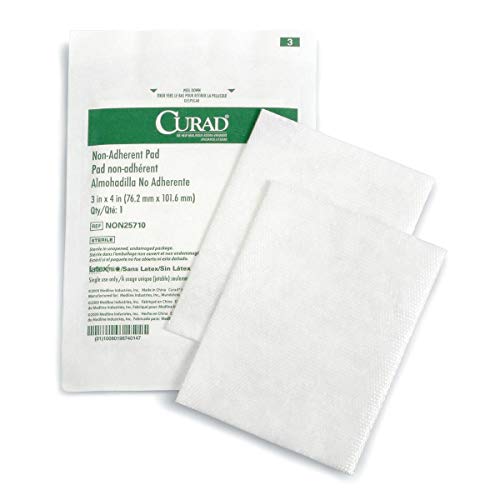Curad Sterile Non-Adherent Pads Pack of 100 for gentle wound dre...