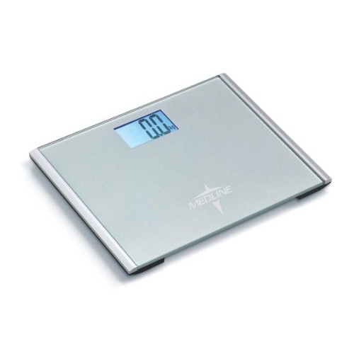 Medline MDR440FD Digital Step-On Scale without Height Rod, Latex F...