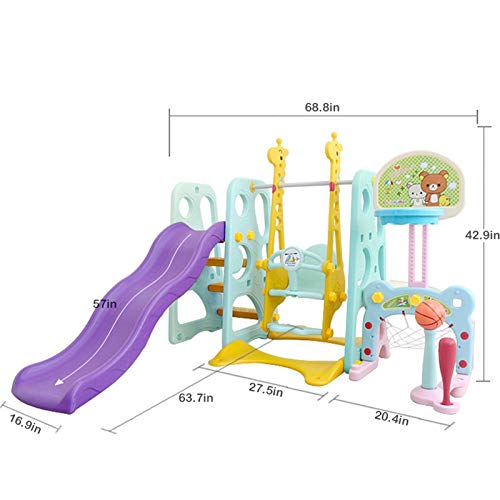 Lomelomme 6 in 1 Toddler Slide and Swing Set,Kids Climber Playgrou...