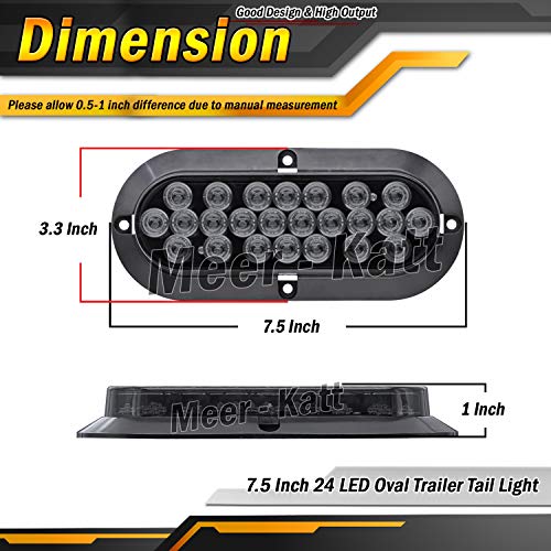 Meerkatt Pack of 6 6 Inch Oval Smoked Lens 4 Red + 2 White LED T...