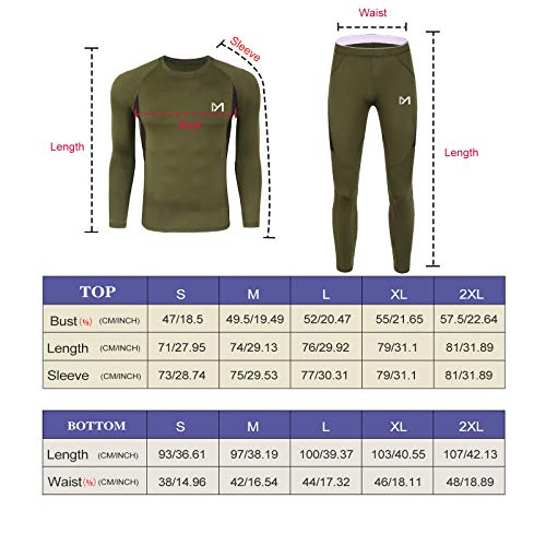 Men’s Thermal Underwear Set, Sport Long Johns Base Layer for Male,...