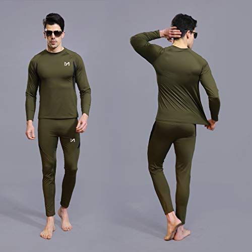 Men’s Thermal Underwear Set, Sport Long Johns Base Layer for Male,...