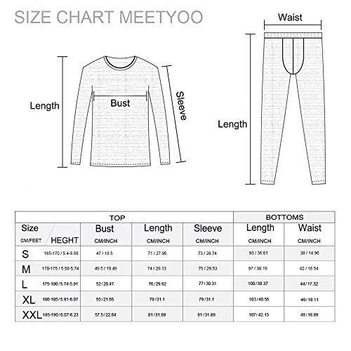Men’s Thermal Underwear Set, Sport Long Johns Base Layer for Male,...