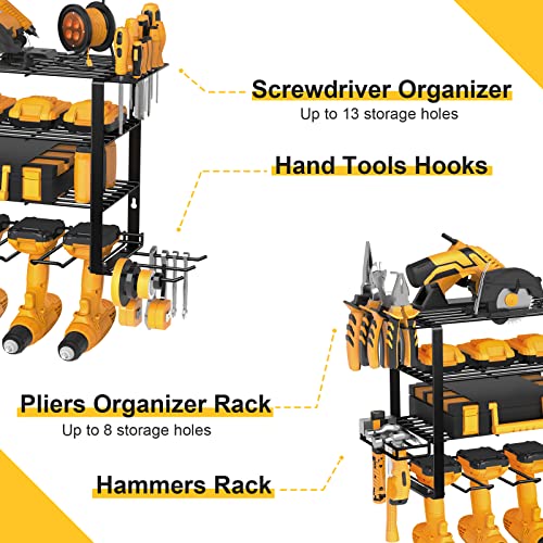 Mefirt Power Tool Organizer, Drill Holder Wall Mount, 4 Layer Heav...