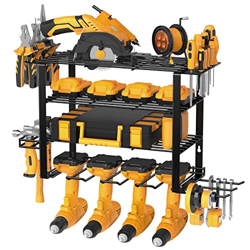 Mefirt Power Tool Organizer, Drill Holder Wall Mount, 4 Layer Heav...
