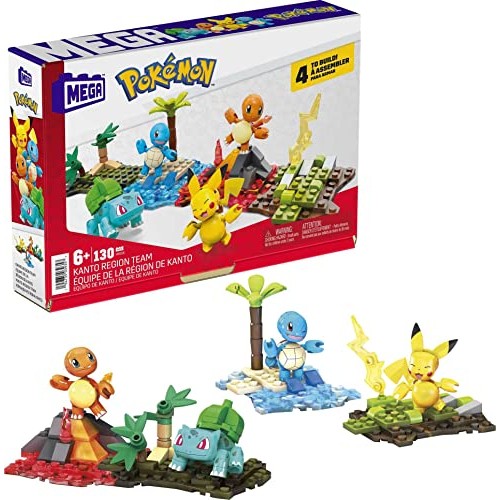 Mega Pokemon Kanto Region Team Toy Building Set, Pikachu, Squirtle...
