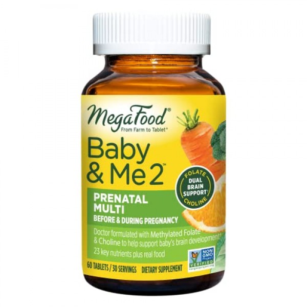 MegaFood Baby & Me 2 Prenatal Vitamin and Minerals - Vitamins for ...