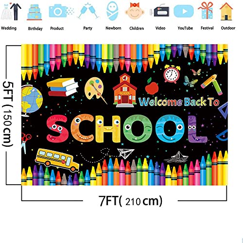 MEHOFOND 7x5ft Welcome Back to School Backdrop Back to School Deco...