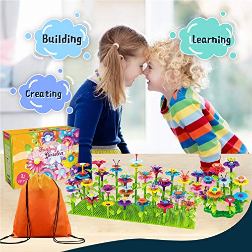 MEICENT 157PCS Flower Garden Building Toys Fun Stacking Toys for T...