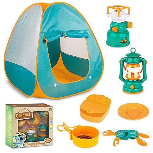 MEICENT Kids Camping Play Tent, Camping Gear Set for Indoor Outdoo...