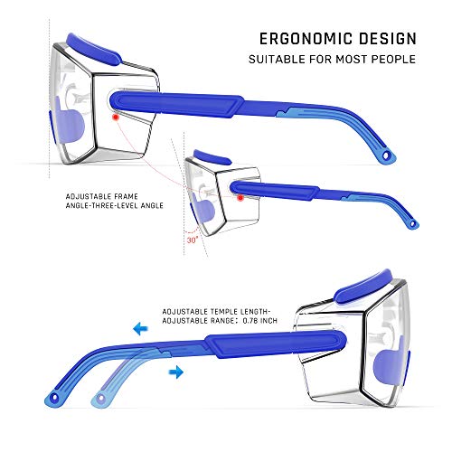 MEIGIX Anti Fog Safety Glasses Safety Goggles Over Glasses Protect...