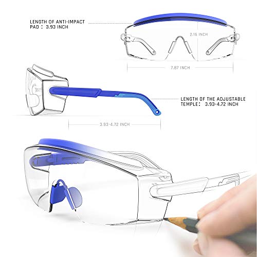MEIGIX Anti Fog Safety Glasses Safety Goggles Over Glasses Protect...