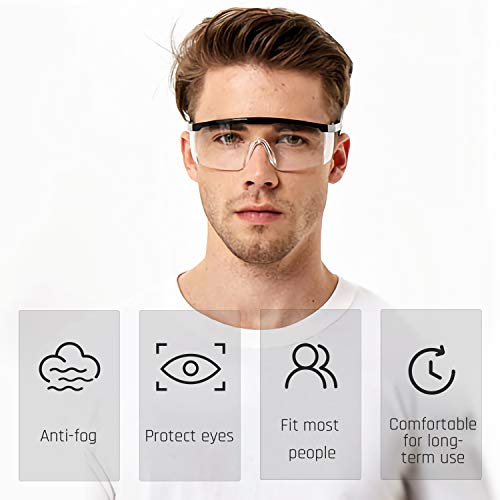 Safety glasses Industrial Goggles with Anti-fog Lens, Clear Safety...