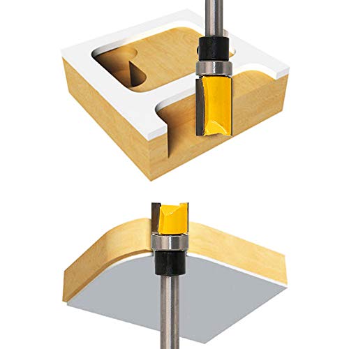 Meihejia 1/4 Inch Shank Pattern Flush Trim Router Bit Set 4 Sizes