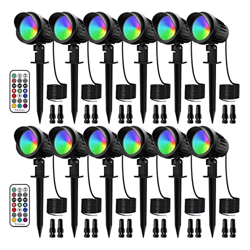 MEIKEE 15W RGB Landscape Lights, DC/AC 12V 24V Low Voltage Landsca...