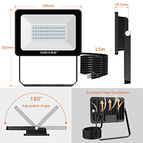 MEIKEE 2 Pack 60W Color LED Flood Lights, RGB LED Flood Light, Out...