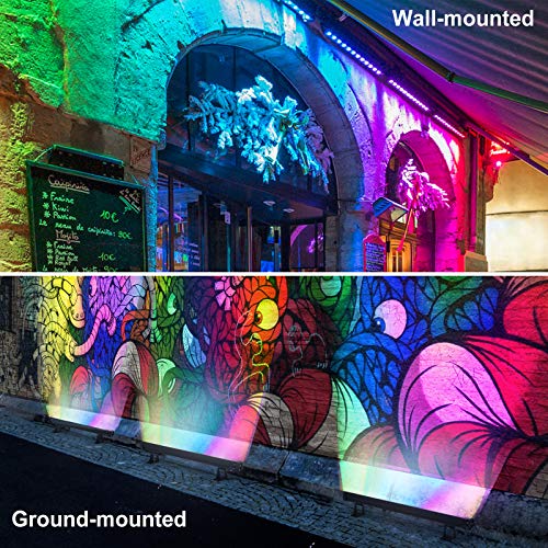 MEIKEE 4 Pack 25W RGB LED Wall Washer Light, Color Changing LED St...
