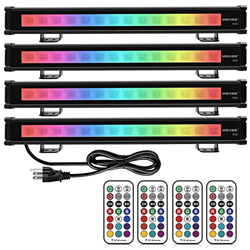 MEIKEE 4 Pack 25W RGB LED Wall Washer Light, Color Changing LED St...