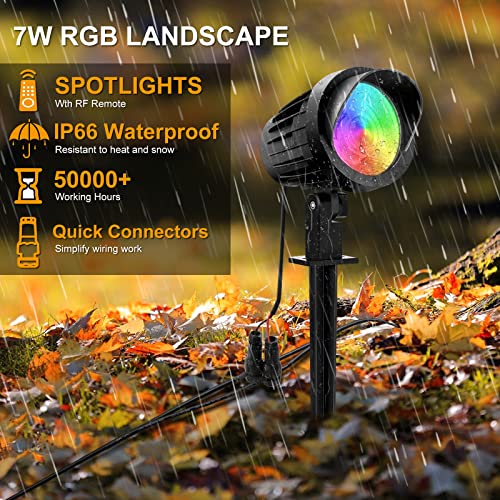 MEIKEE 7W RGB Landscape Lights, DC 12V RGB Color Landscape Lightin...