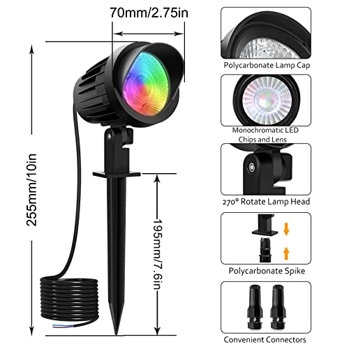 MEIKEE 7W RGB Landscape Lights, DC 12V RGB Color Landscape Lightin...