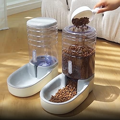 Meikuler Pets Auto Feeder 3.8L,Food Feeder and Water Dispenser Set...