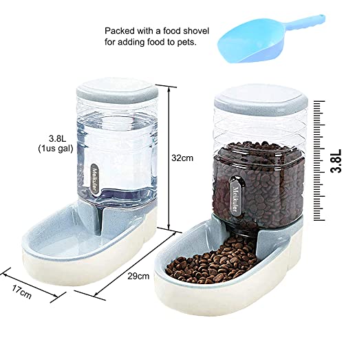 Meikuler Pets Auto Feeder 3.8L,Food Feeder and Water Dispenser Set...