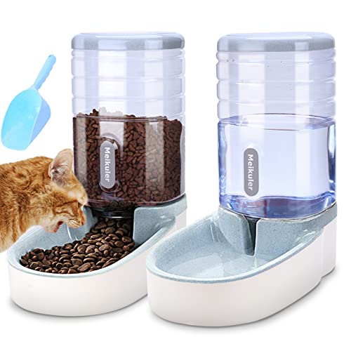 Meikuler Pets Auto Feeder 3.8L,Food Feeder and Water Dispenser Set...
